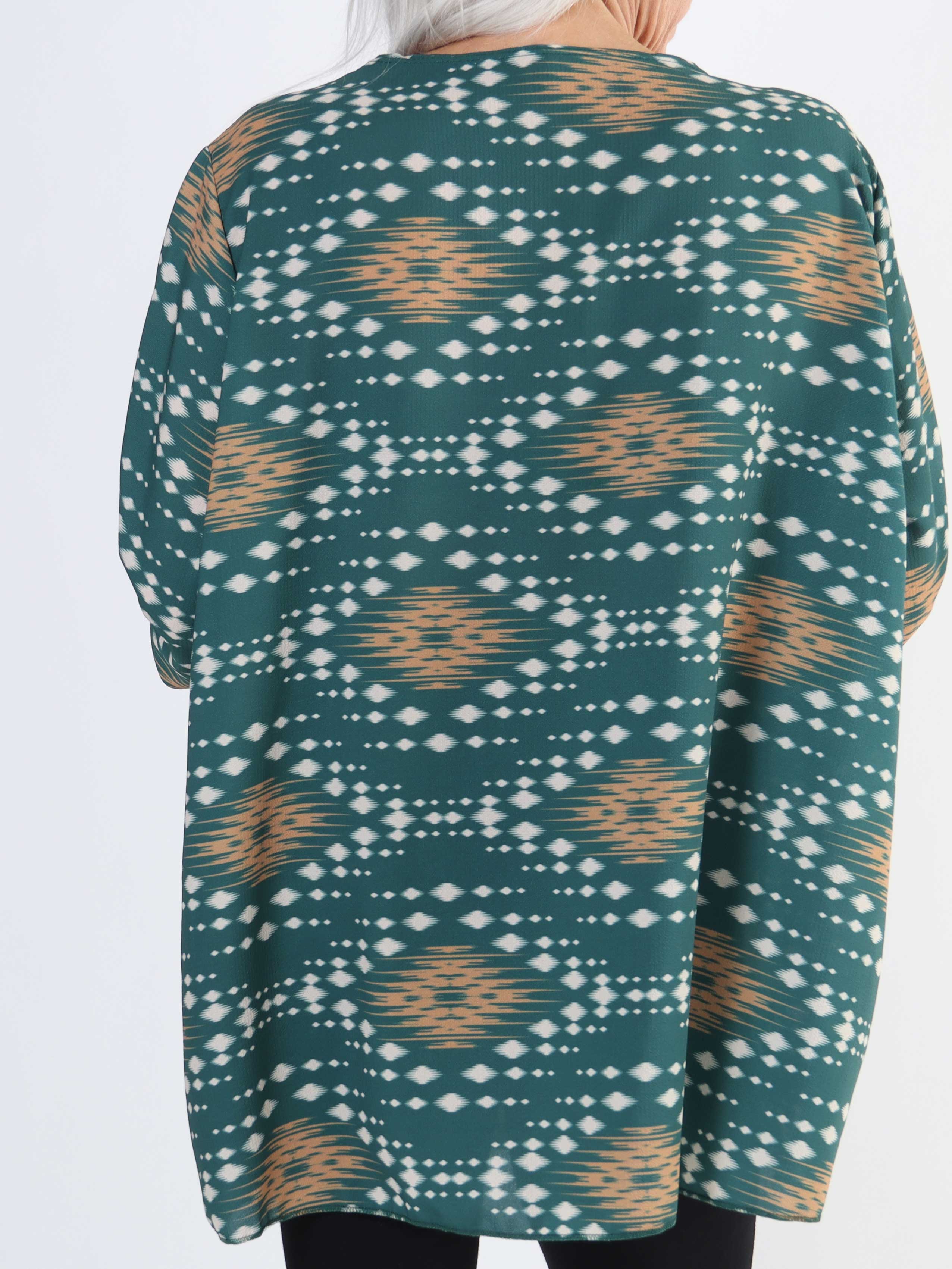 Claudia Pattern - Plus size tunika med print og lynlås